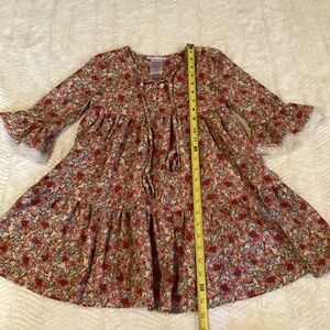 Floret Meadow Floral pattern  3/4 sleeve and lace trim Bonnie Jean Dress  8